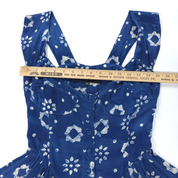 NEW Vanessa Mooney Elisabeth Corset Romper Mini Dress Indigo Flower Coquette - Picture 4 of 11
